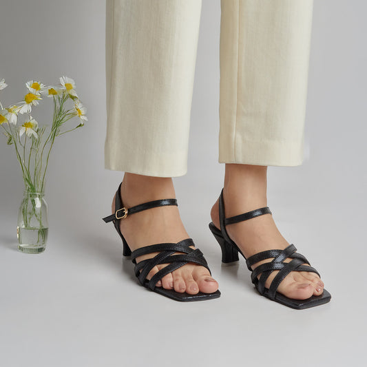 Glossy Sandal - Black