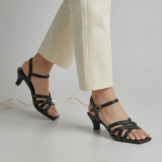 Glossy Sandal - Black