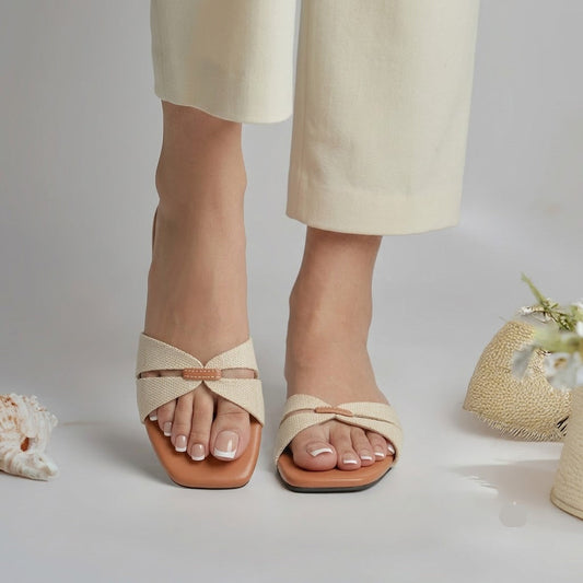 Jute Slides - Beige