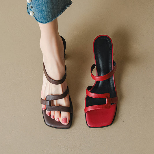 Jigsa Block Heel - Brown