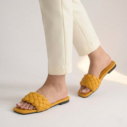Braided Slides - Yellow