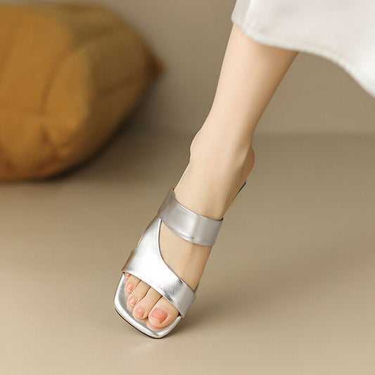Salsa Block Heel - Silver