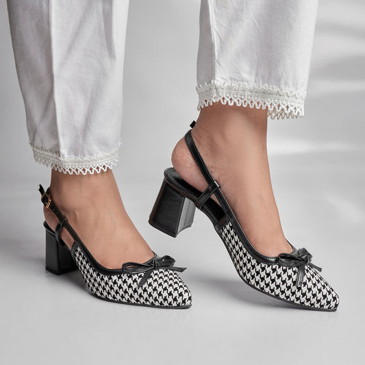 Check Mate Sling Back Heel - Black
