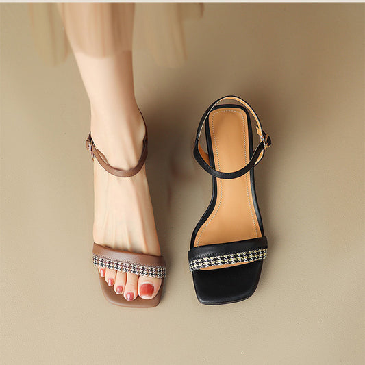 Contrast Sandal - Black