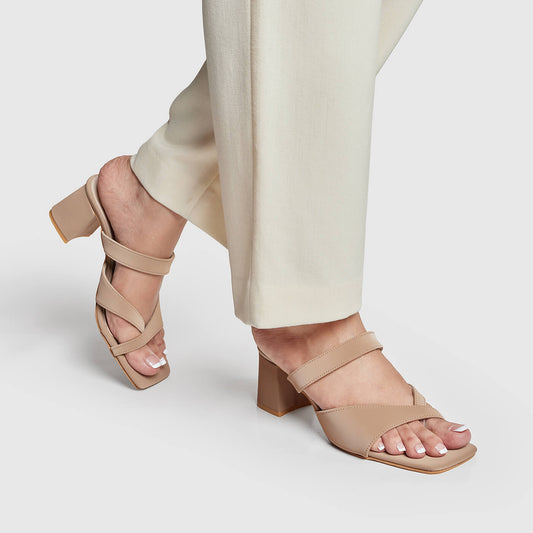Apsara Block Heel - Light Brown