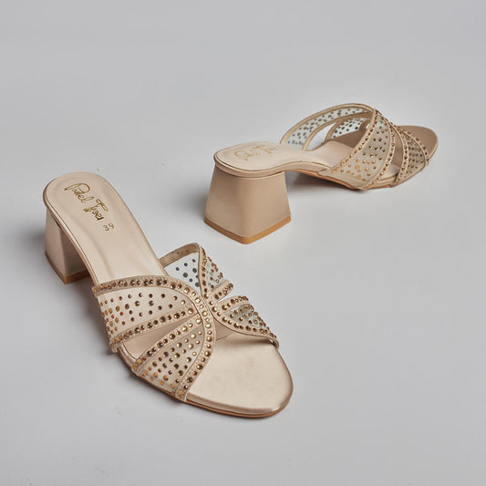 Aquazura Block Heel - Gold