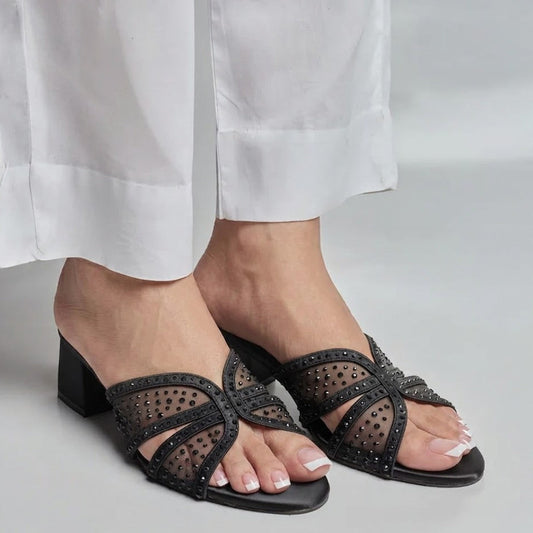 Aquazura Block Heel - Black