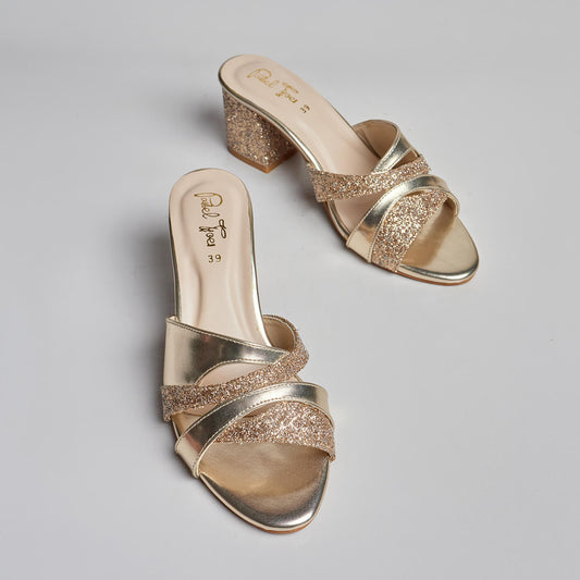Aurora Block Heel - Gold