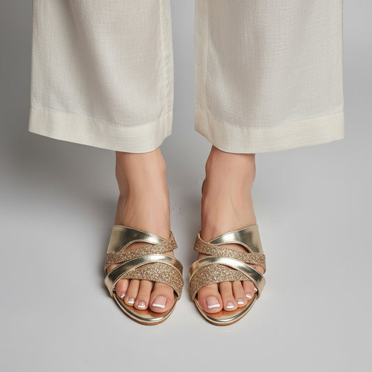 Aurora Block Heel - Gold