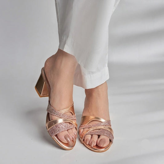 Aurora Block Heel - Peach