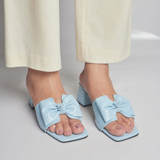 Bow Tie Heel - Sky blue