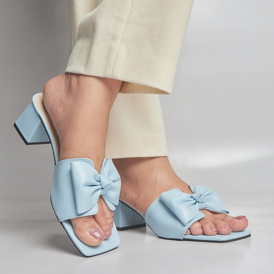 Bow Tie Heel - Sky blue
