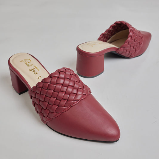 Braided Mule - Maroon