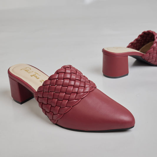 Braided Mule - Maroon