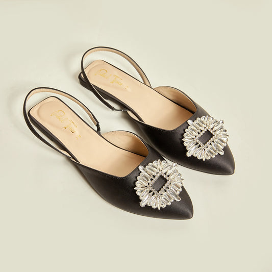Crystal Rose Mule - Black