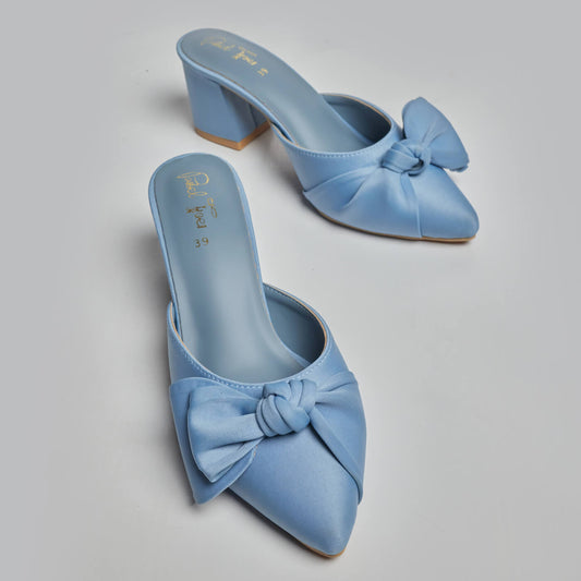 Double Bowknot Mule - Blue