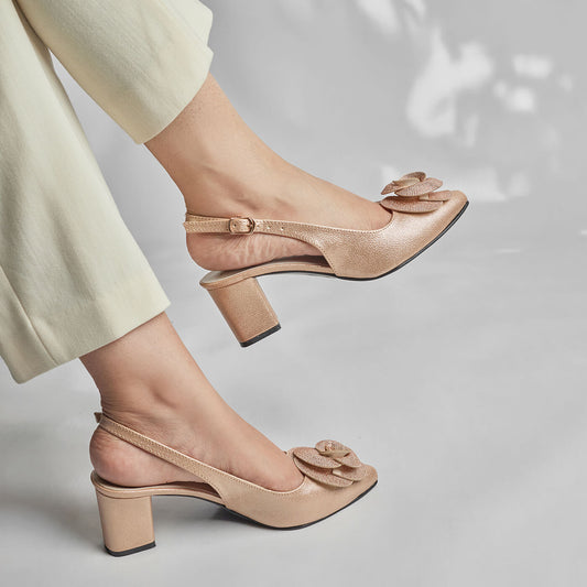 Hibiscus Court Shoes - Rose Gold