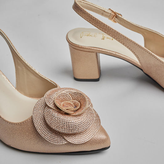 Hibiscus Court Shoes - Rose Gold