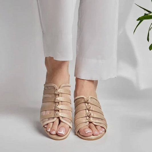 Knotted Net Heel - Light Gold