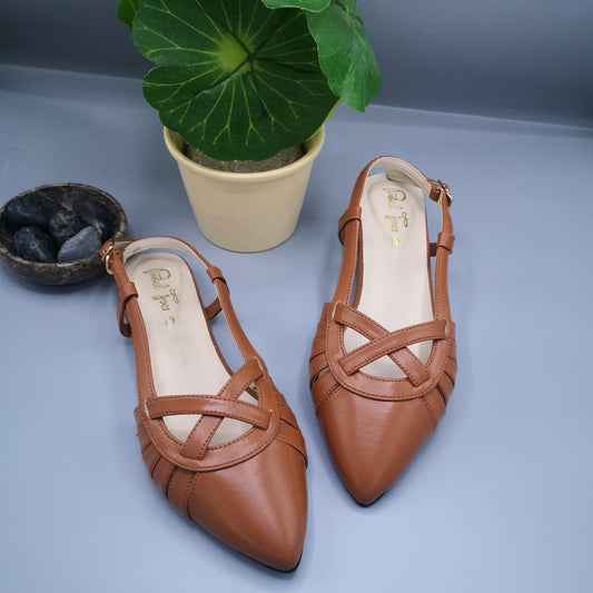Latte Pointed Sandal - Brown