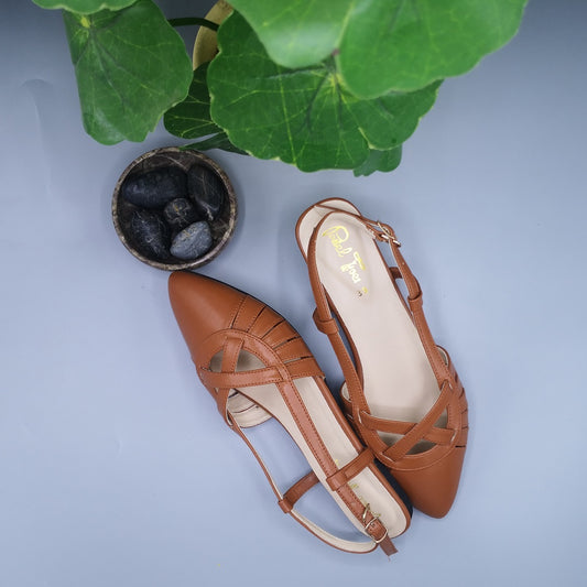 Latte Pointed Sandal - Brown