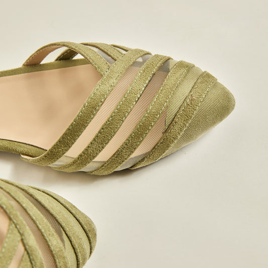 Pointed Net Mule - Green