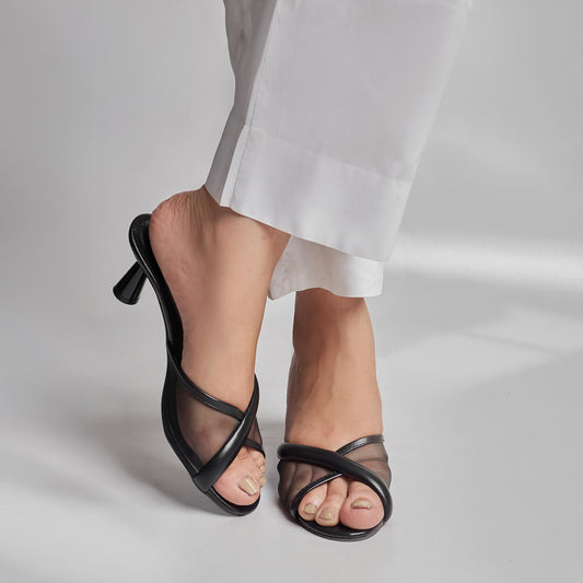 Puffer Net Heel - Black