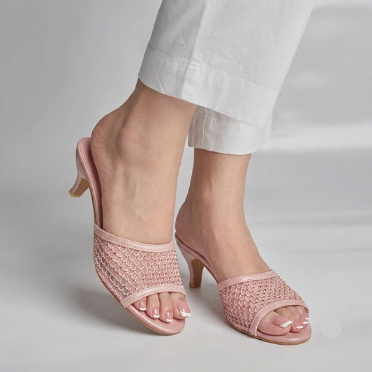 Sprinkles Net Heel - Nude Pink