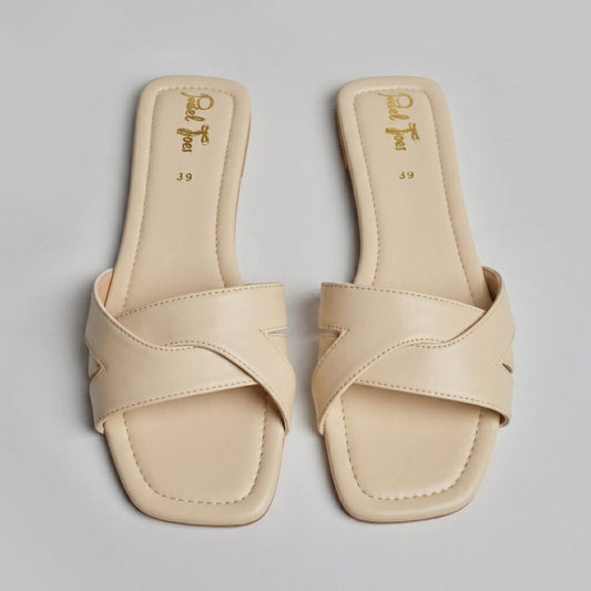 Twin Bling Slides - Beige
