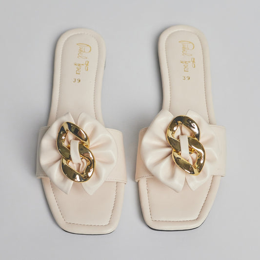 Vanilla Kisses Slides - Beige