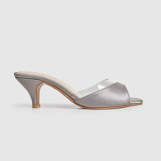 Vintage Silk Heel - Silver