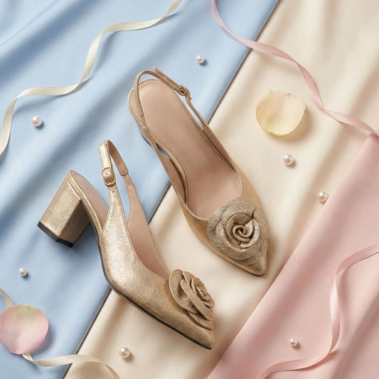 Hibiscus Court Shoes - Rose Gold