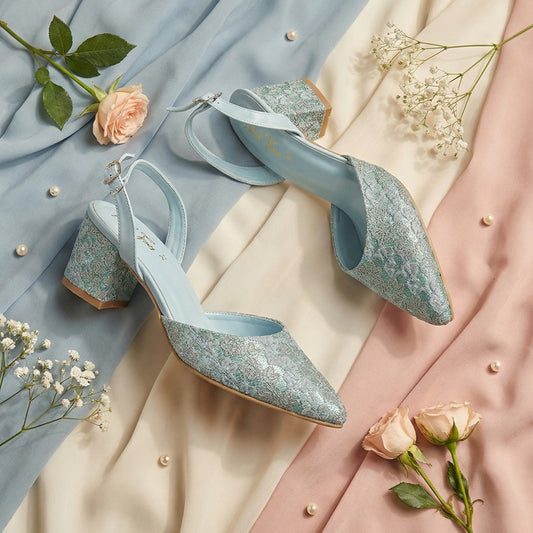 Gulistan Block Heel - Pastel Blue