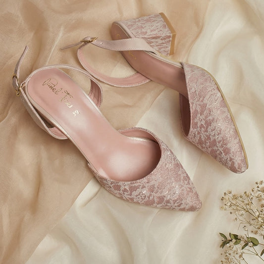 Gulistan Block Heel - Nude Pink