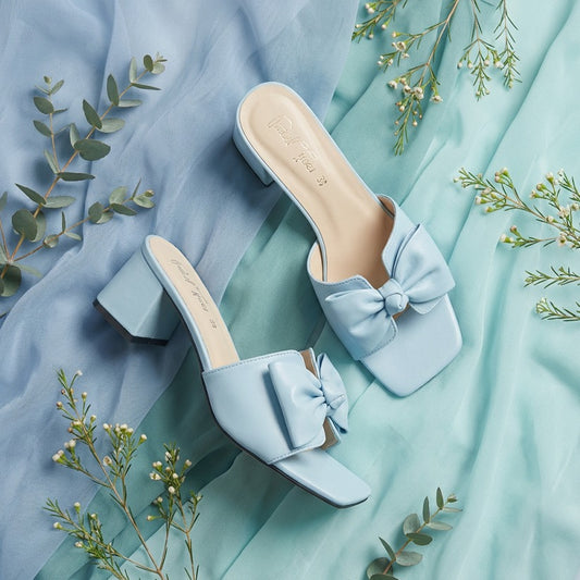 Bow Tie Heel - Sky blue