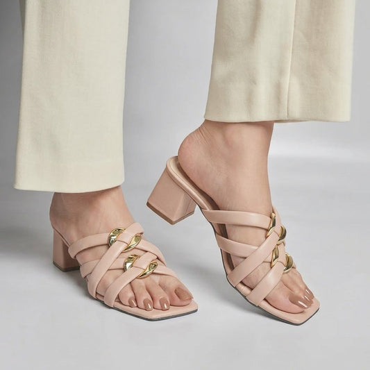 Gemini Block Heel - Pink