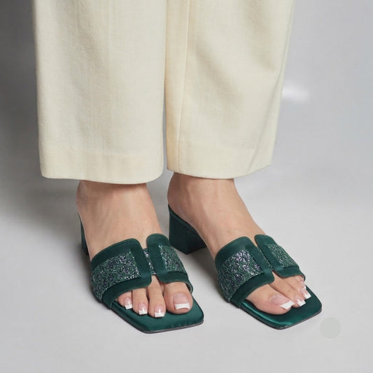 Jimmy Diamond Block Heel - Emerald