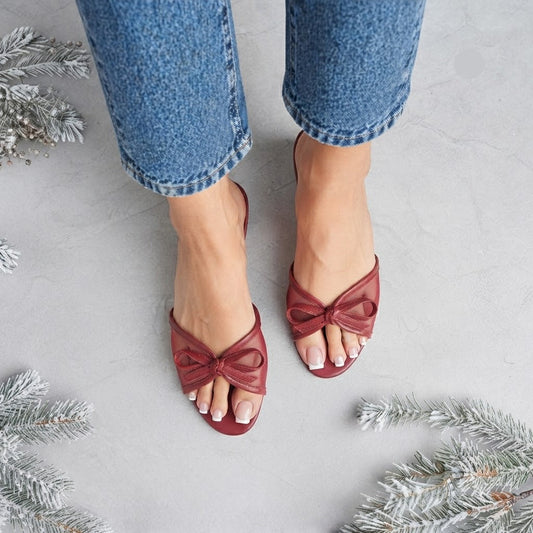 Lotus Net Heel - Maroon