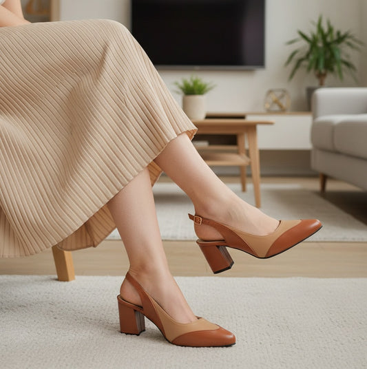 Wavy Sling Back Court Shoes