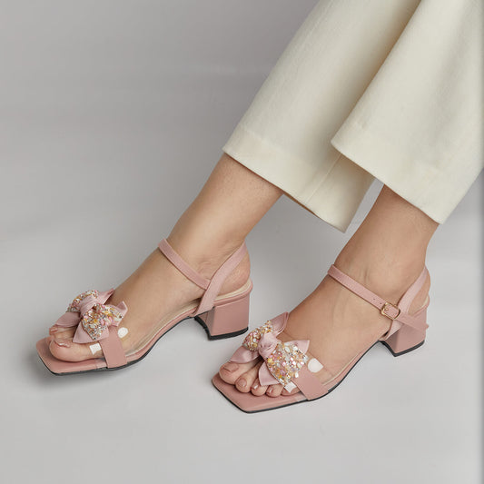 Seashells Block Heel - Pink