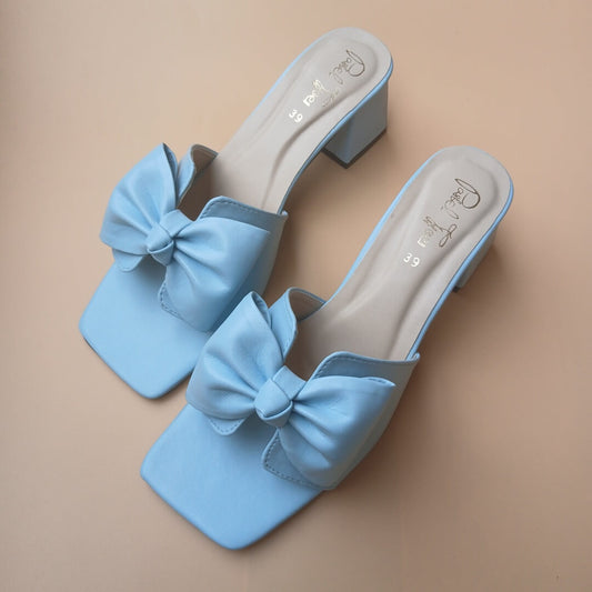 Bow Tie Heel - Sky blue