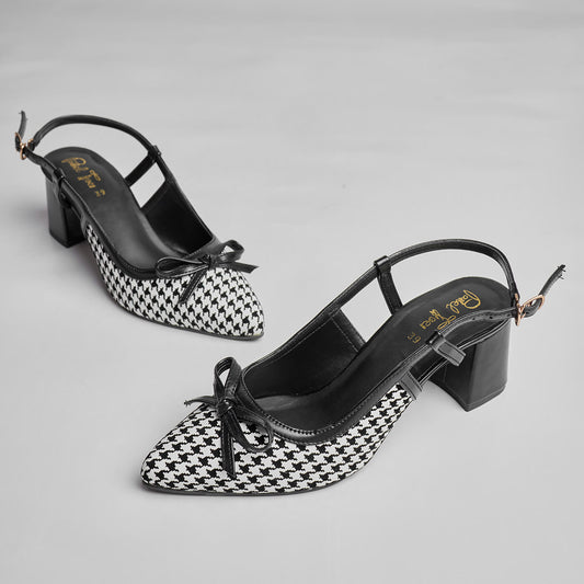 Check Mate Sling Back Heel - Black