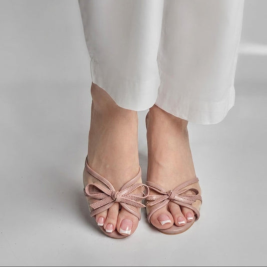 Lotus Net Heel - Tea Pink