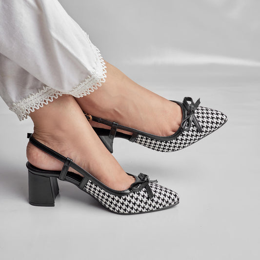 Check Mate Sling Back Heel - Black