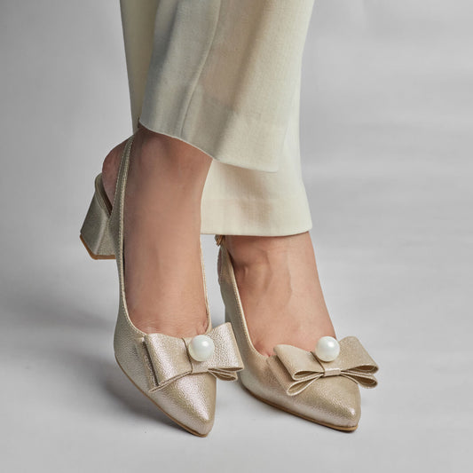 Akoya Pearl Sling Back - Gold