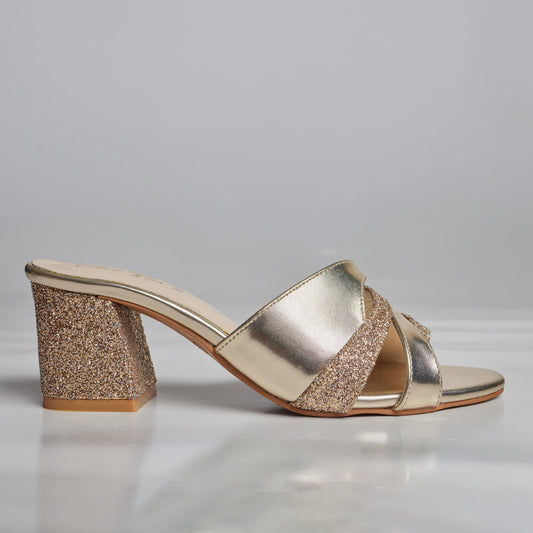Aurora Block Heel - Gold