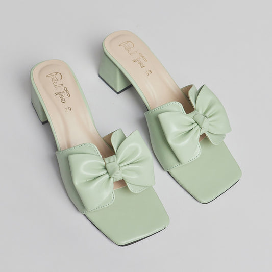 Bow Tie Heel - Mint Green
