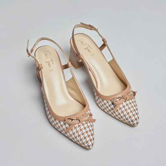 Check Mate Sling Back Heel - Brown
