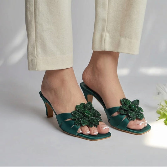 Diamonties Heel - Green