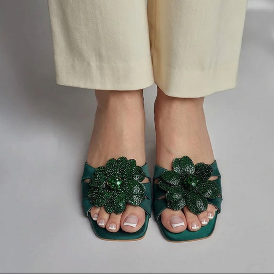 Diamonties Heel - Green
